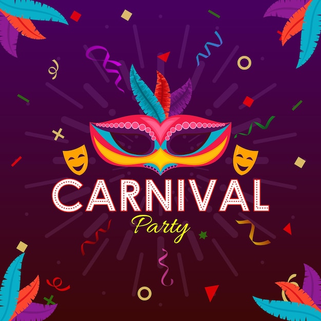 Vetor ilustração vetorial premium de fundo da celebração da festa de carnaval