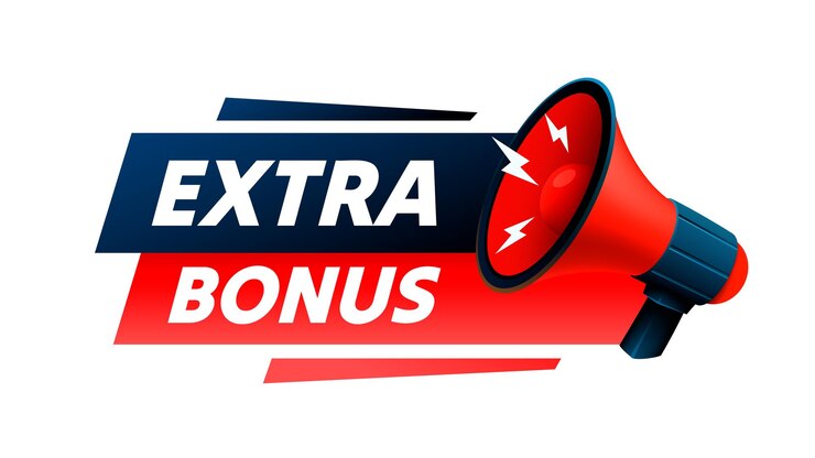 Vetor ilustração vetorial promocional da etiqueta da mensagem do megafone do evento de bônus extra