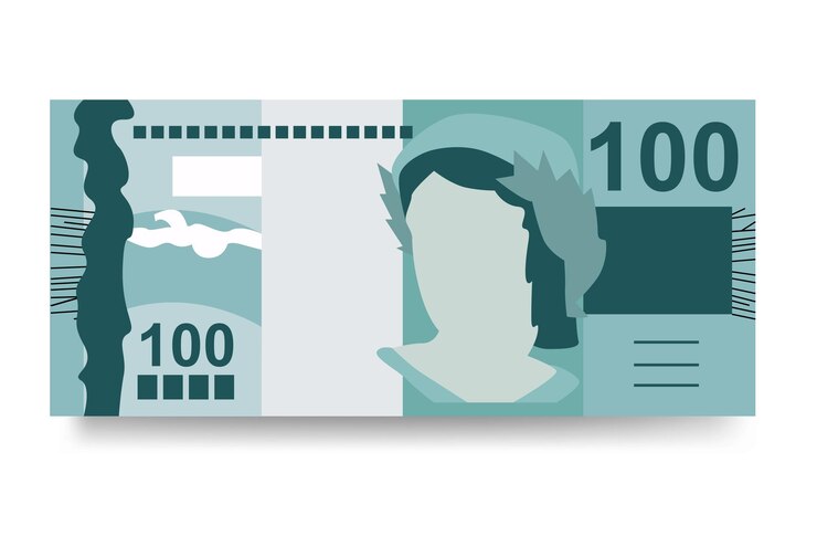 Ilustração vetorial real brasileira Conjunto de notas de dinheiro do Brasil Papel moeda 100 BRL