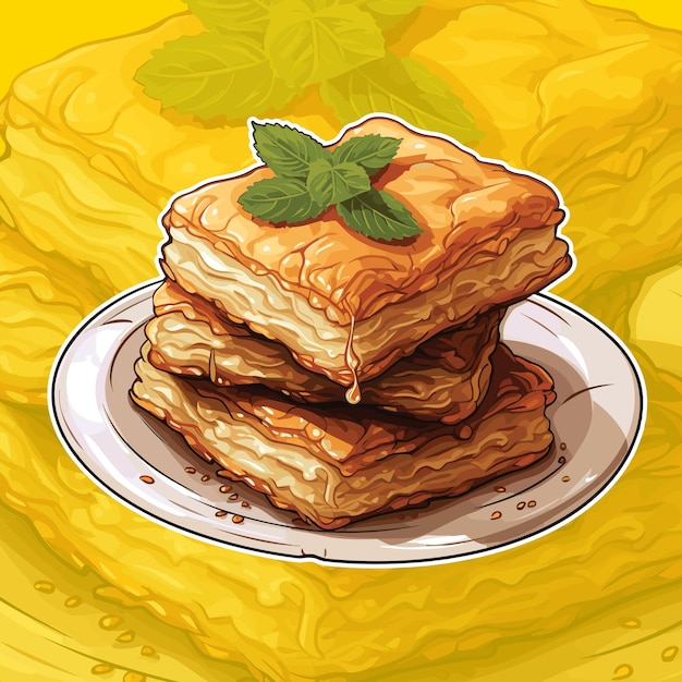 Vetor ilustração vetorial realista de baklava