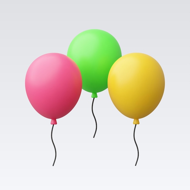 Ilustração vetorial realista de balão 3d