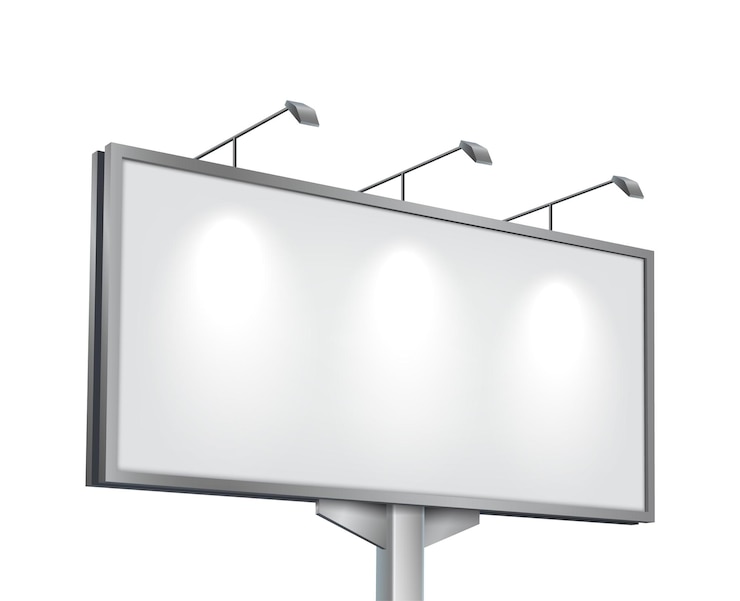 Vetor ilustração vetorial realista de cartaz em branco iluminado