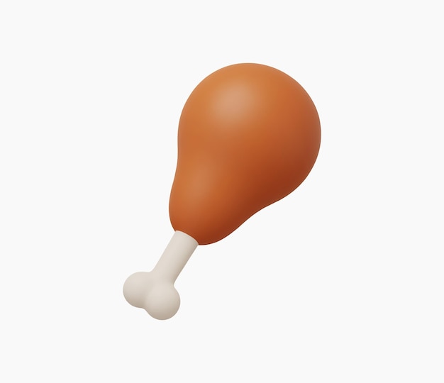 Ilustração vetorial realista de frango frito em 3d