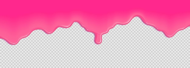 Ilustração vetorial realista de lodo rosa brilhante a gotejar