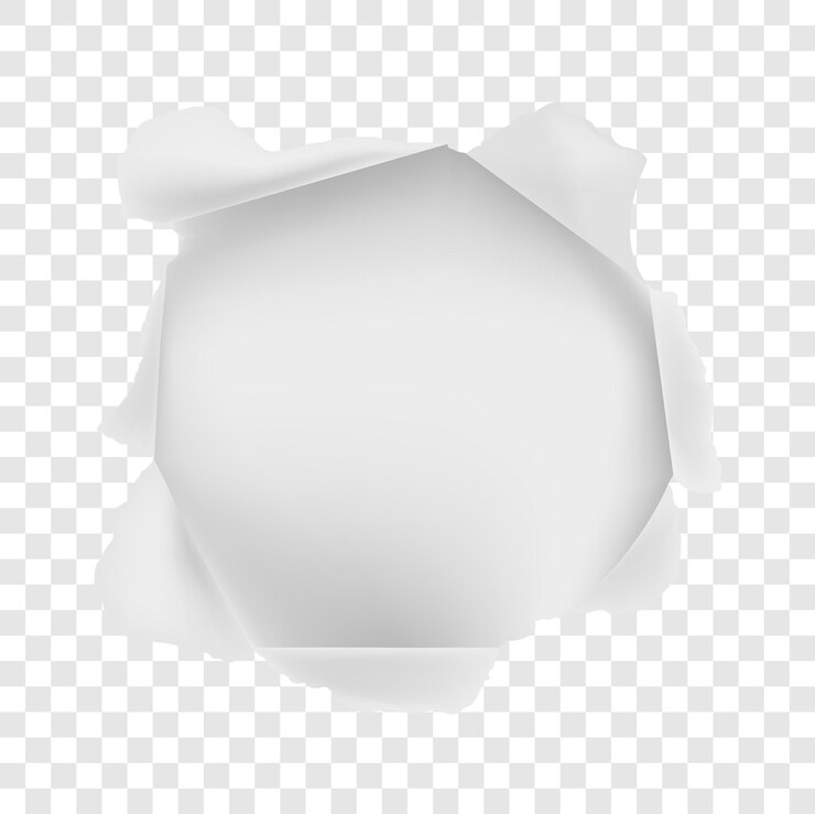 Vetor ilustração vetorial realista de papel branco rasgado e espaço redondo para o texto