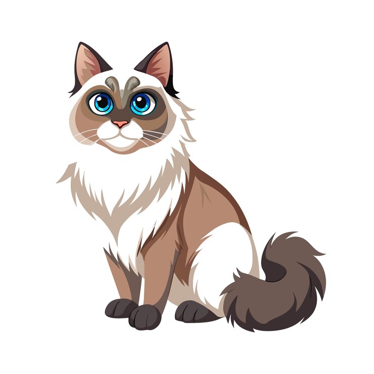 Vetor ilustração vetorial realista de um gato de estimação popular