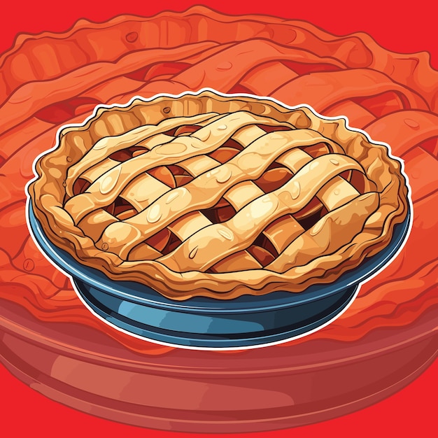 Ilustração vetorial realista de uma torta de maçã
