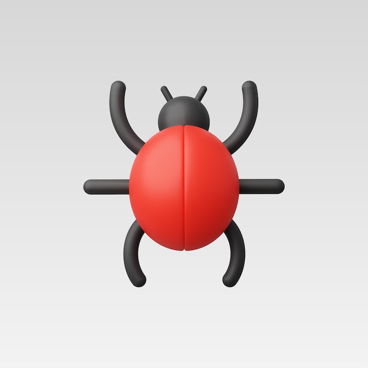 Vetor ilustração vetorial realista do ícone de bug 3d