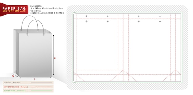Vetor ilustração vetorial sacos de papel cortados para compartimentos de produtos designs exclusivos conceitos minimalistas