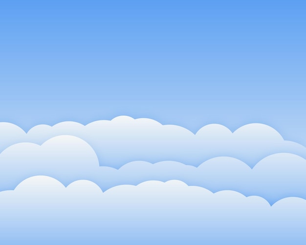 Ilustração vetorial simples de céu e nuvens com efeito de perspectiva você pode usá-lo como plano de fundo e colocar seu texto