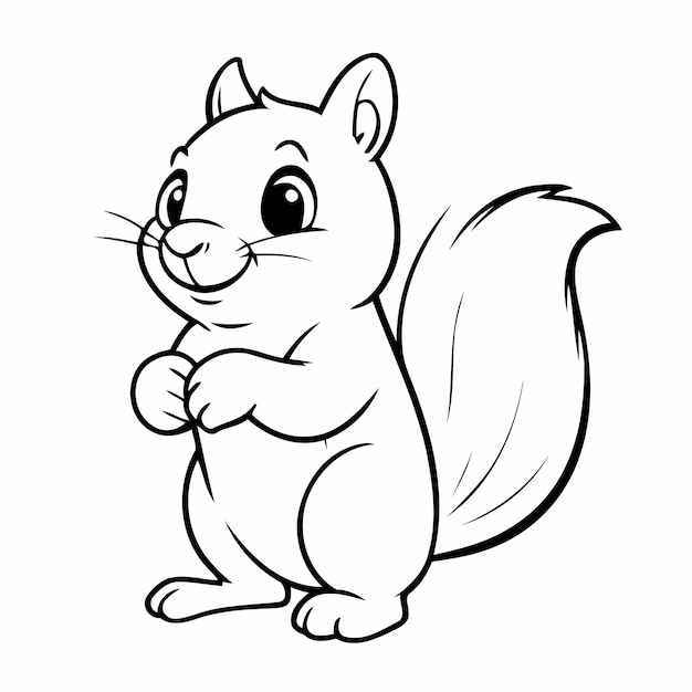 Vetor ilustração vetorial simples de desenho de esquilo para livro de crianças pequenas