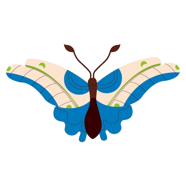 Ilustração vetorial simples de uma borboleta borboleta criaturas voadoras em um fundo branco