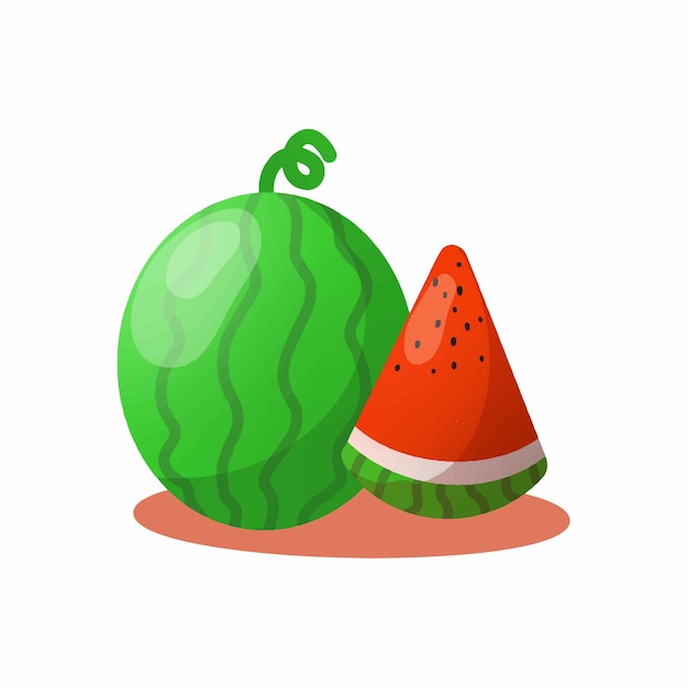 Ilustração vetorial simples melancia frutas frescas