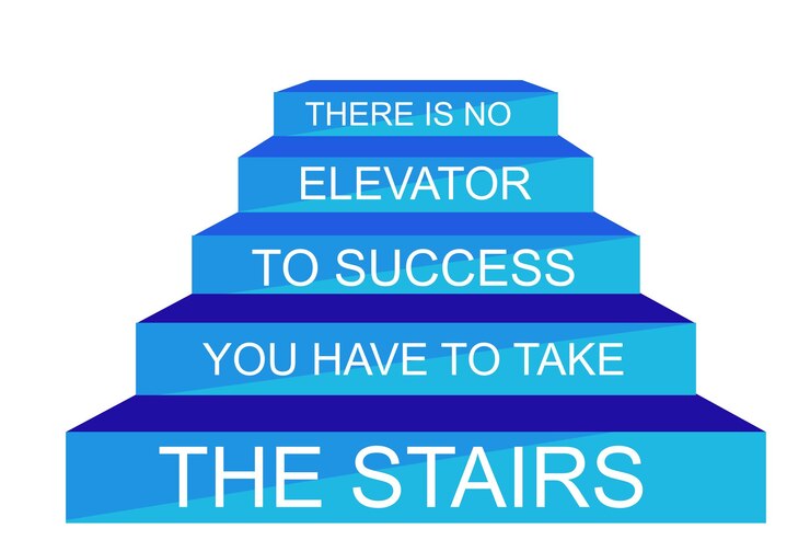 Vetor ilustração vetorial simples, não há elevador para alcançar o sucesso