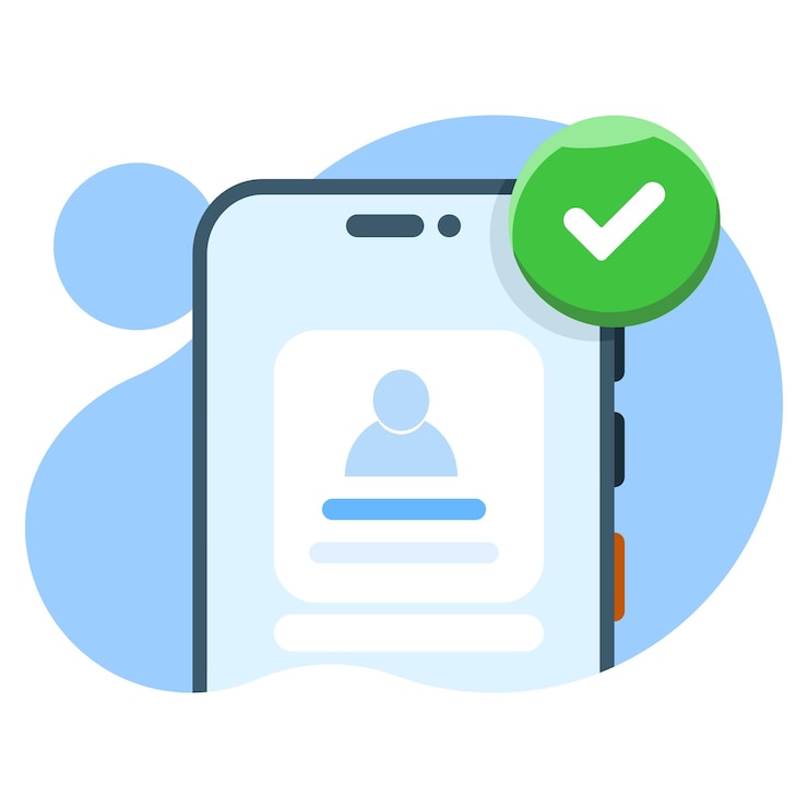 Vetor ilustração vetorial sobre o conceito de conta de aplicativo móvel registrada com sucesso ou login bem sucedido