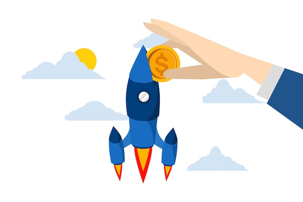 ilustração vetorial sobre o conceito de financiamento de uma nova empresa ou investimento de capital de risco