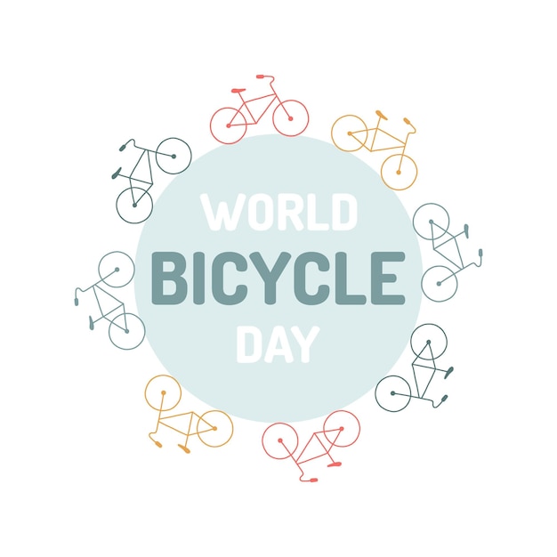 Vetor ilustração vetorial sobre o tema do dia mundial da bicicleta, 3 de junho