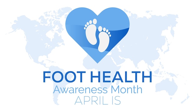 Vetor ilustração vetorial sobre o tema do mês de conscientização sobre a saúde dos pés, observado todos os anos durante abril