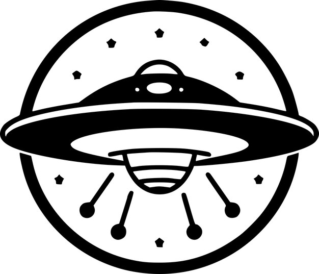 Ilustração vetorial ufo minimalista e logotipo plano