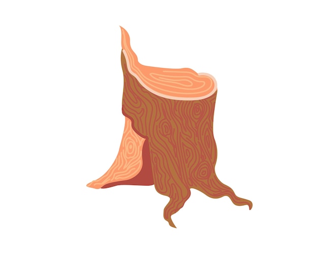 Ilustração vetorial um toco com textura de madeira