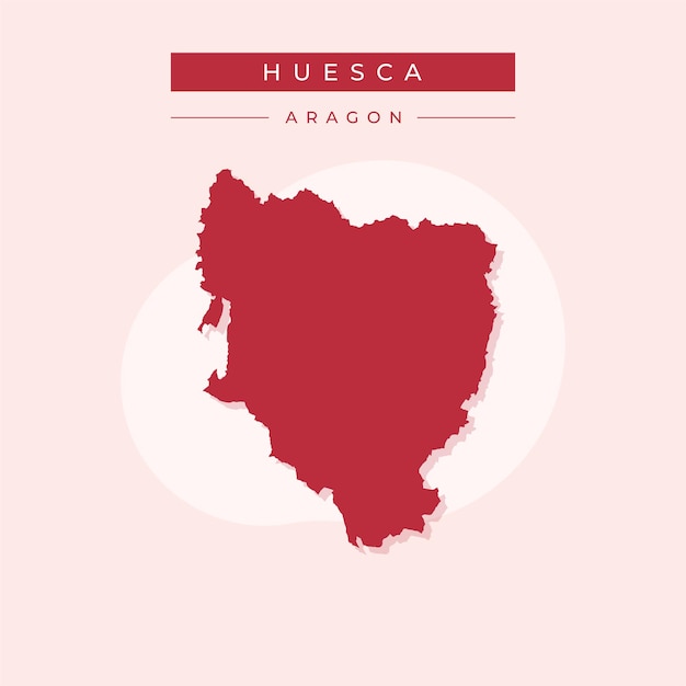 Vetor ilustração vetorial vetor do mapa de huesca espanha