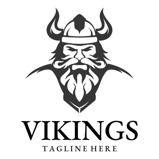 Ilustração vetorial Viking com armadura de capacete em fundo branco