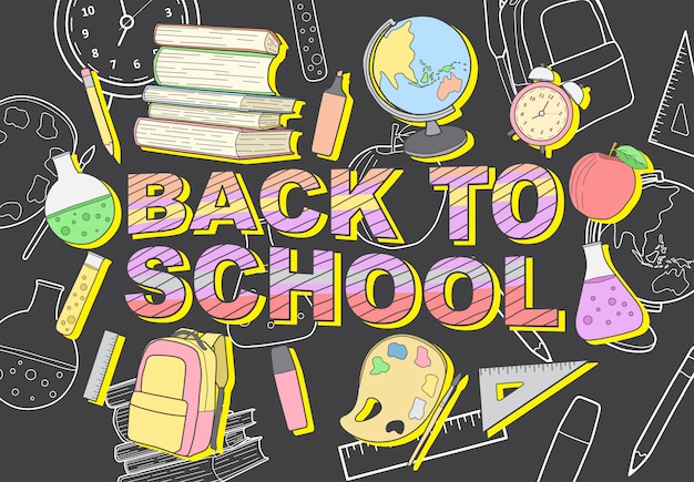 Ilustração vetorial volta para escola Design moderno