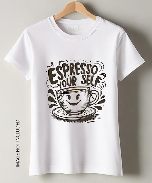 Vetor ilustração vintage da frase espresso yourself design de camiseta de café