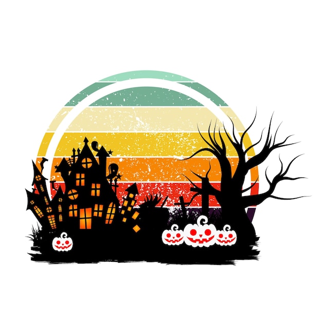 Ilustração vintage de halloween