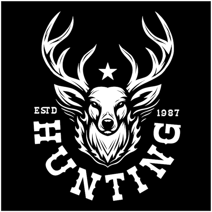 Vetor ilustração vintage do logotipo de cabeça de cervo com estrela