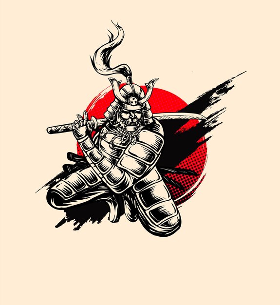 Pintura com tinta Samurai - Desenho, ai illustrator file