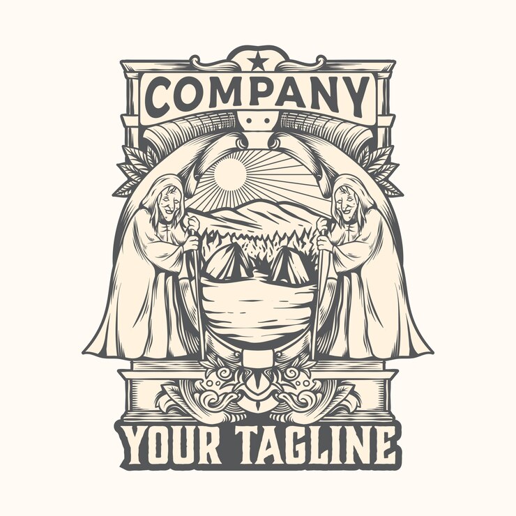Vetor ilustração witchs trip vintage logo vector