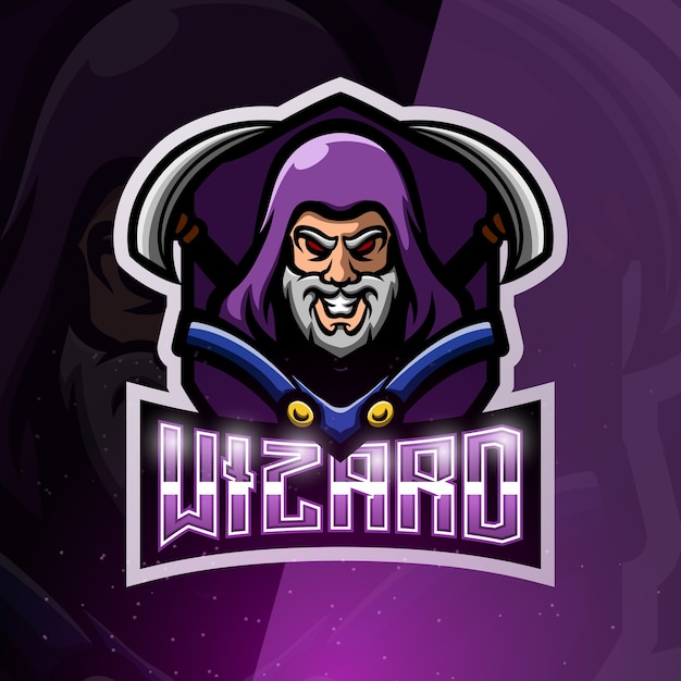 Vetor ilustração wizard mascote esport