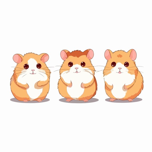 Vetor ilustrações animadas de hamsters capturando sua natureza lúdica e travessa