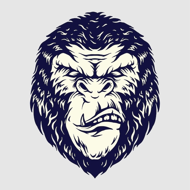 Ilustrações de Angry Gorilla Head