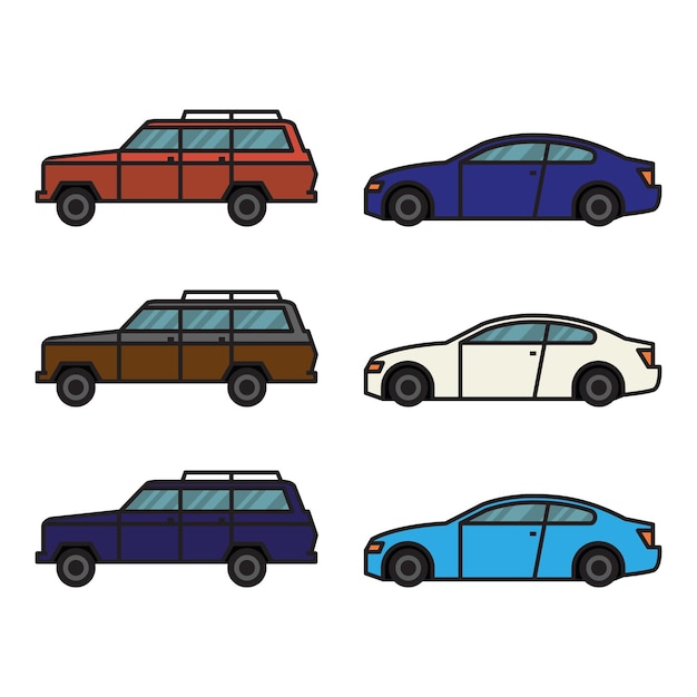 Ilustrações de carros em fundo transparente