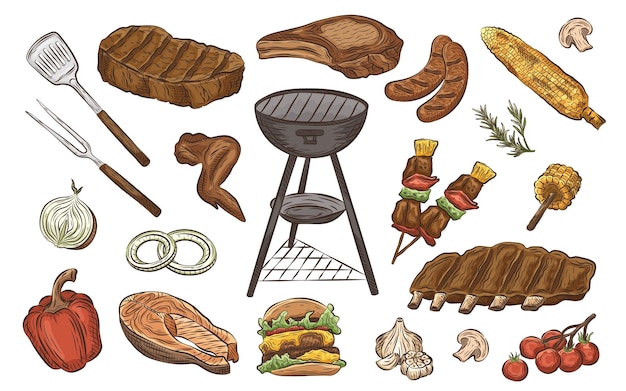 Vetor ilustrações de churrasco