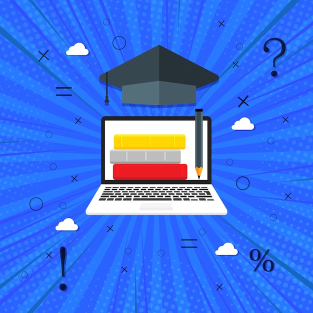 Ilustrações de conceitos de e-learning e educação on-line a partir de educação on-line.