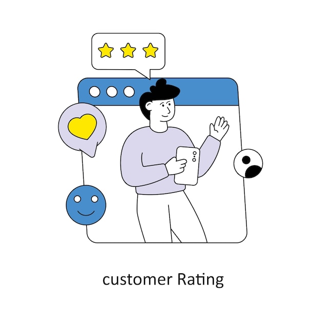 ilustrações de estoque de design vetorial de estilo de classificação do cliente