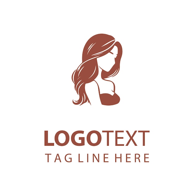 Ilustrações de logotipos de cabelo feminino