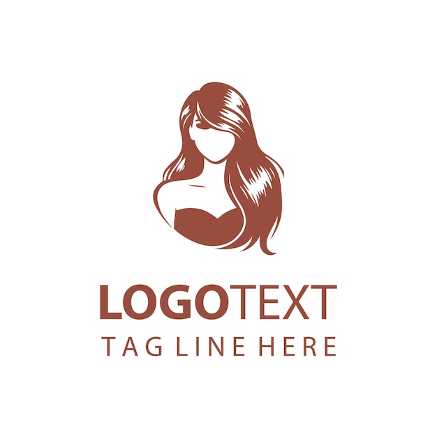 Ilustrações de logotipos de cabelo feminino