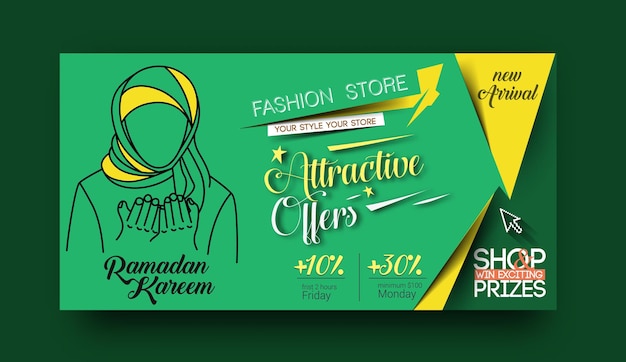 Ilustrações de modelo de banner de venda de história de postagem de mídia social eid