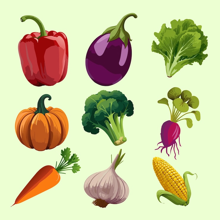 Vetor ilustrações de vegetais