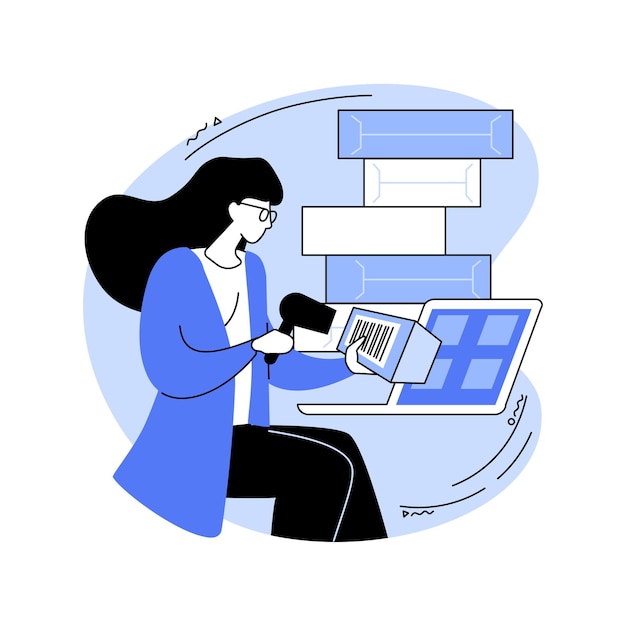 Ilustrações de vetor de desenhos animados isolados de envio de produtos