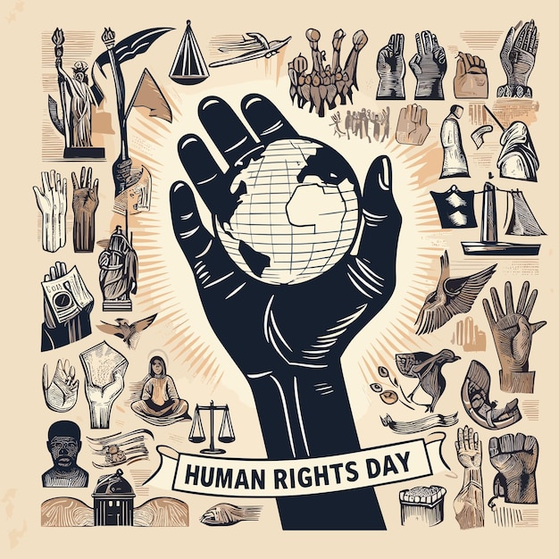 Vetor ilustrações de vetores de estoque do dia nacional dos direitos humanos
