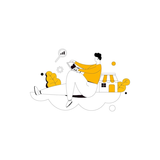 Ilustrações de vetores planos empresariais para empresas empresariais e de TI