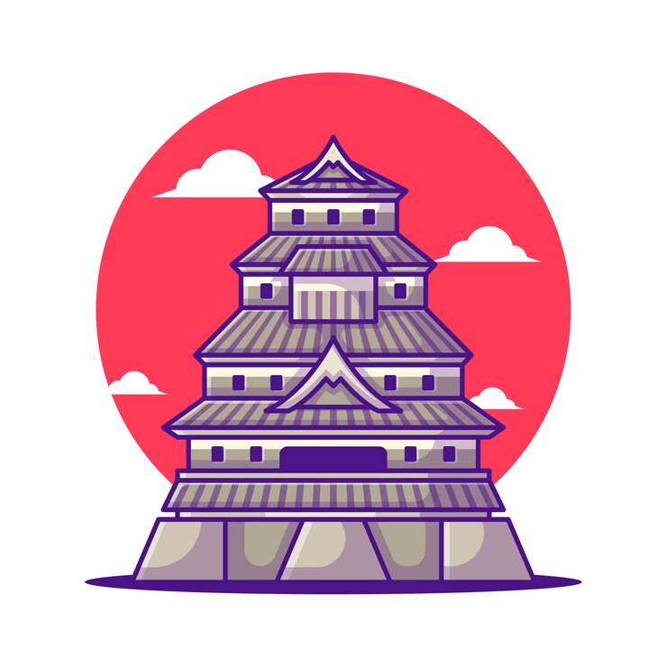 Vetor ilustrações do castelo de matsumoto turismo japonês. dia mundial do turismo, conceito de edifício e ícone de ponto de referência