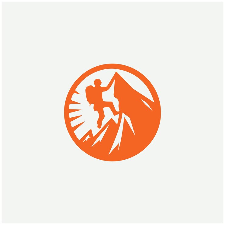 Vetor ilustrações do logotipo de escalada em rocha