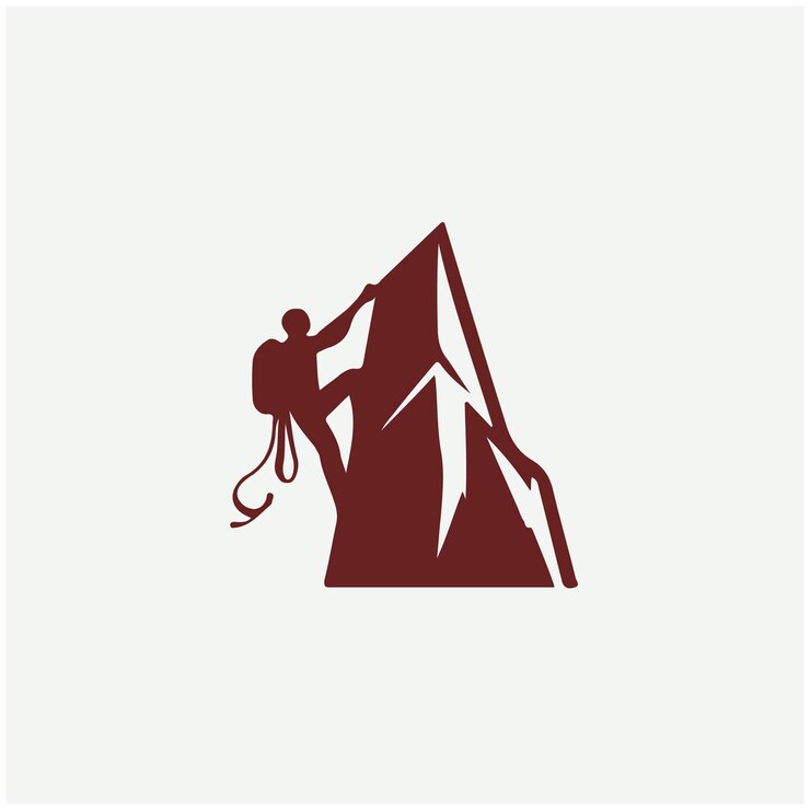 Vetor ilustrações do logotipo de escalada em rocha