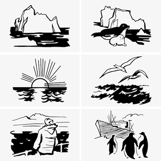 Vetor ilustrações do mar do norte